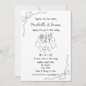 Unieke hand getekend hedendaags retro frans plezie kaart (Voorkant)