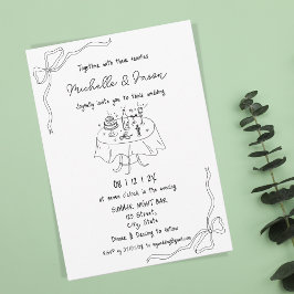 Unieke hand getekend hedendaags retro frans plezie kaart