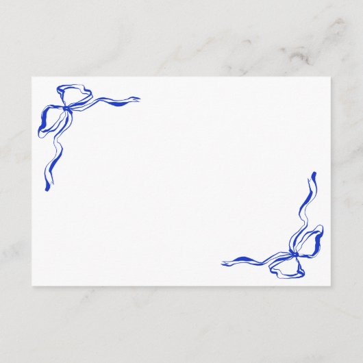 Unieke Hand getrokken blauw Frans QR Code Details Informatiekaartje (Achterkant)