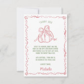 Unieke Hand getrokken Bow Little Pumpkin Baby show Bedankkaart (Voorkant)