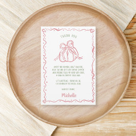 Unieke Hand getrokken Bow Little Pumpkin Baby show Bedankkaart