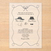 Unieke hand getrokken bruiloft acryl uitnodigingen (Voorkant)