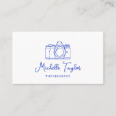 Unieke hand getrokken fotografie camera QR-code Visitekaartje (Voorkant)