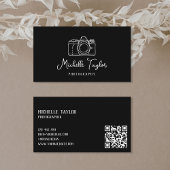 Unieke hand getrokken fotografie camera QR-code Visitekaartje