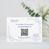 Unieke Hand getrokken hedendaagse QR-code Franse s Kaart (Staand voorkant)