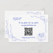 Unieke Hand getrokken hedendaagse QR-code Franse s Kaart (Voorkant / Achterkant)