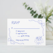 Unieke Hand getrokken hedendaagse QR-code Franse s Kaart (Staand voorkant)