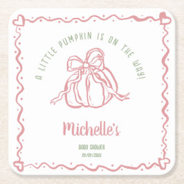 Unieke hand getrokken Little Pumpkin Herfst Baby s Kartonnen Onderzetters