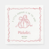 Unieke hand getrokken Little Pumpkin Herfst Baby s Servet (Voorkant)