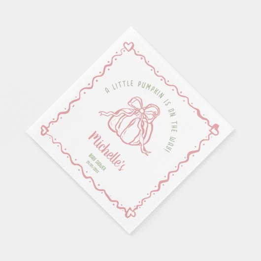 Unieke hand getrokken Little Pumpkin Herfst Baby s Servet (Hoek)