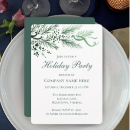 Unieke Hand getrokken Pine Corporate Holiday Party Kaart