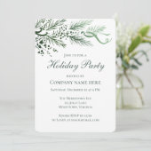 Unieke Hand getrokken Pine Corporate Holiday Party Kaart (Staand voorkant)