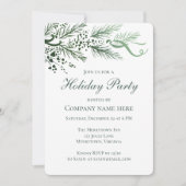 Unieke Hand getrokken Pine Corporate Holiday Party Kaart (Voorkant)