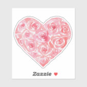 Unieke handgeschilderde Waterverf Roze Roze Hart Sticker (Vel)