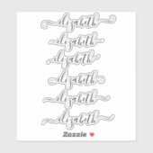 Unieke handgeschreven kalligrafie Naam Script Mode Sticker (Vel)