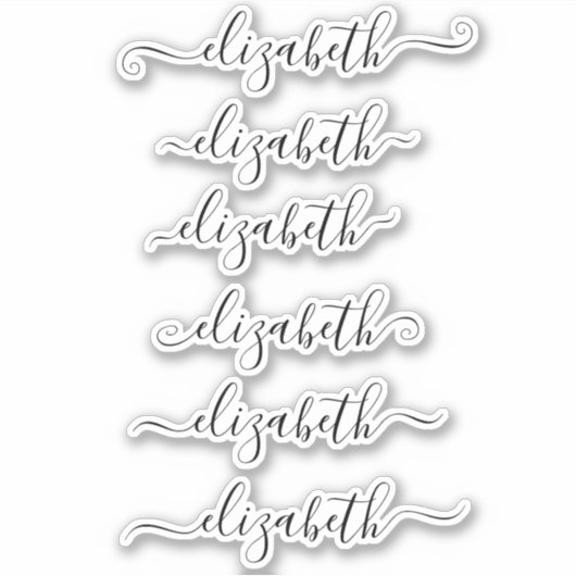 Unieke handgeschreven kalligrafie Naam Script Mode Sticker (Voorkant)