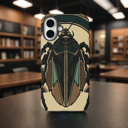 Unieke handgetekende kakkerlak bold deco bruin tur Case-Mate iPhone case