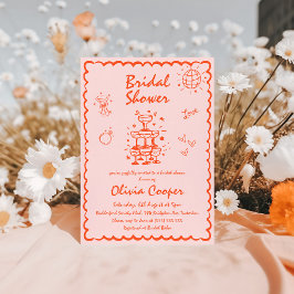 Unieke handgetekende kleurrijke heldere Vrijgezell Kaart