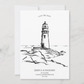 Unieke handgetekende locatie kustvuurtoren kaart (Voorkant)