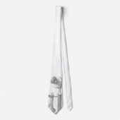 unieke handgetrokken antiek telefoontekening stropdas (Voorkant)