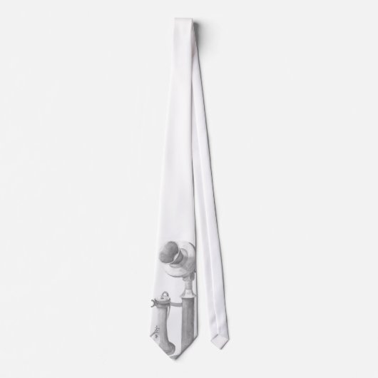 unieke handgetrokken antiek telefoontekening stropdas (Voorkant)