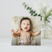 Unieke Handlettering Aangepaste Schattigee Baby sh Bedankkaart (Staand voorkant)
