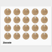 Unieke handtekeningen Rustic Kraft Paper Dank u Lo Ronde Sticker (Vel)