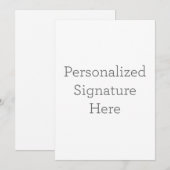 Enkele uitnodiging, Maat: 12,7  x 17,8 cm, Papier: Signature Mat, Enveloppen: Wit (Voorkant / Achterkant)