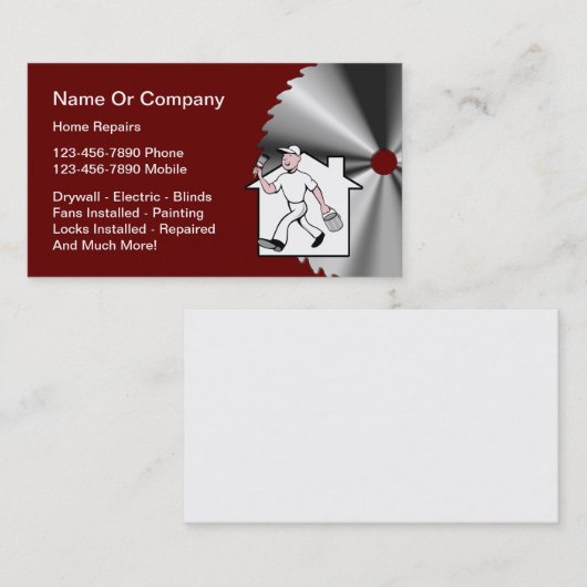 Unieke handyman Visitekaartjes (Voorkant / Achterkant)