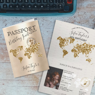 Unieke Happy Birthday Passport kaart voor elke lee