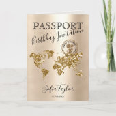 Unieke Happy Birthday Passport kaart voor elke lee (Voorkant)