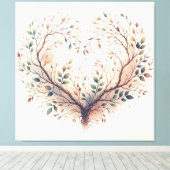 Unieke hart gestrekte canvas Print (Insitu (Houten vloer))
