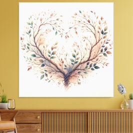 Unieke hart gestrekte canvas Print