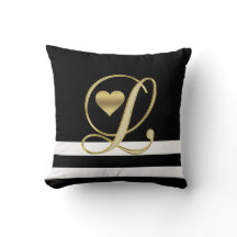 Unieke hartmonogram Gold-Initialen zwart/wit