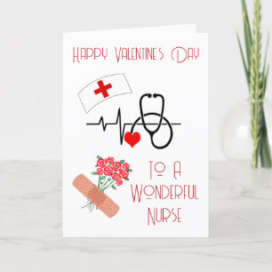 Unieke Hartslag Verpleegster Valentijnsdag Feestdagen Kaart