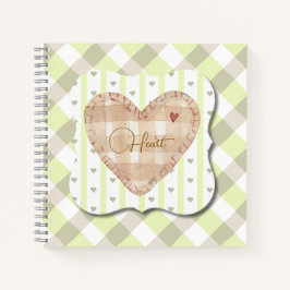 Unieke hartvorm met schaduw effect Groen patroon Notitieboek