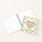 Unieke hartvorm met schaduw effect Groen patroon Notitieboek (Binnen)