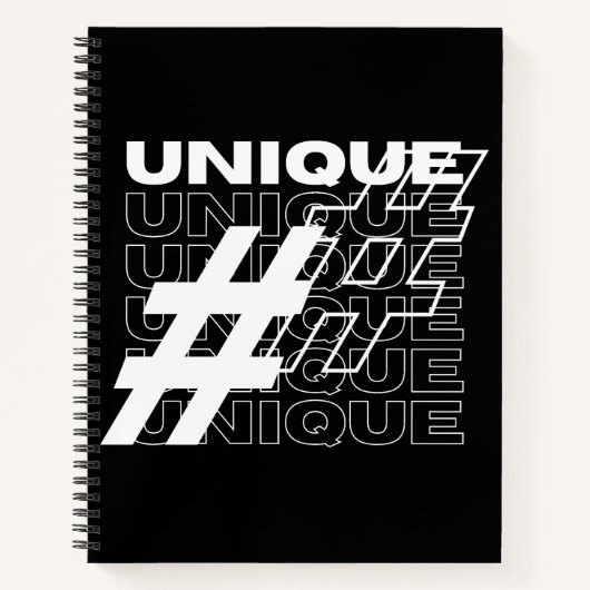 Unieke Hashtag Typografie Notitieboek (Voorkant)