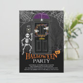 Unieke Haunted House Halloween Party Kaart (Staand voorkant)