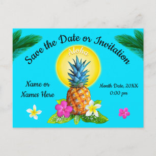 Unieke Hawaiiaanse save the date kaarten. Elke gel Aankondigingskaart