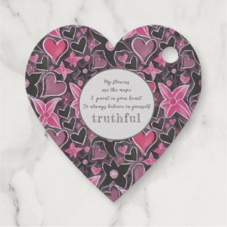 Unieke Heart&Flowers Pattern Folie Favor Tag