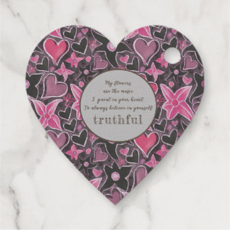 Unieke Heart&Flowers Pattern Folie Favor Tag