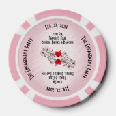 Unieke Hearts Engagement Party uitnodiging Pokerchips (Achterkant)