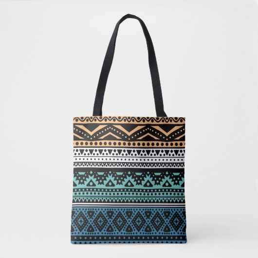 Unieke, hedendaagse Aztec Tribal Mosaic Art Tote Bag (Voorkant)