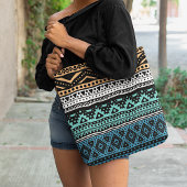 Unieke, hedendaagse Aztec Tribal Mosaic Art Tote Bag