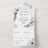 Unieke hedendaagse botanische bruiloft all in one uitnodiging (Binnen)