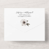 Unieke hedendaagse botanische bruiloft all in one uitnodiging (Achterkant)