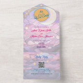 Unieke hemelse bruiloft all in one uitnodiging (Binnen)