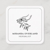 Unieke herbalist natuurgeneeskundige botanische bl vierkante visitekaartje (Voorkant)