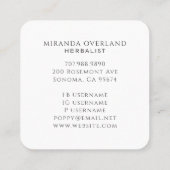 Unieke herbalist natuurgeneeskundige botanische bl vierkante visitekaartje (Achterkant)